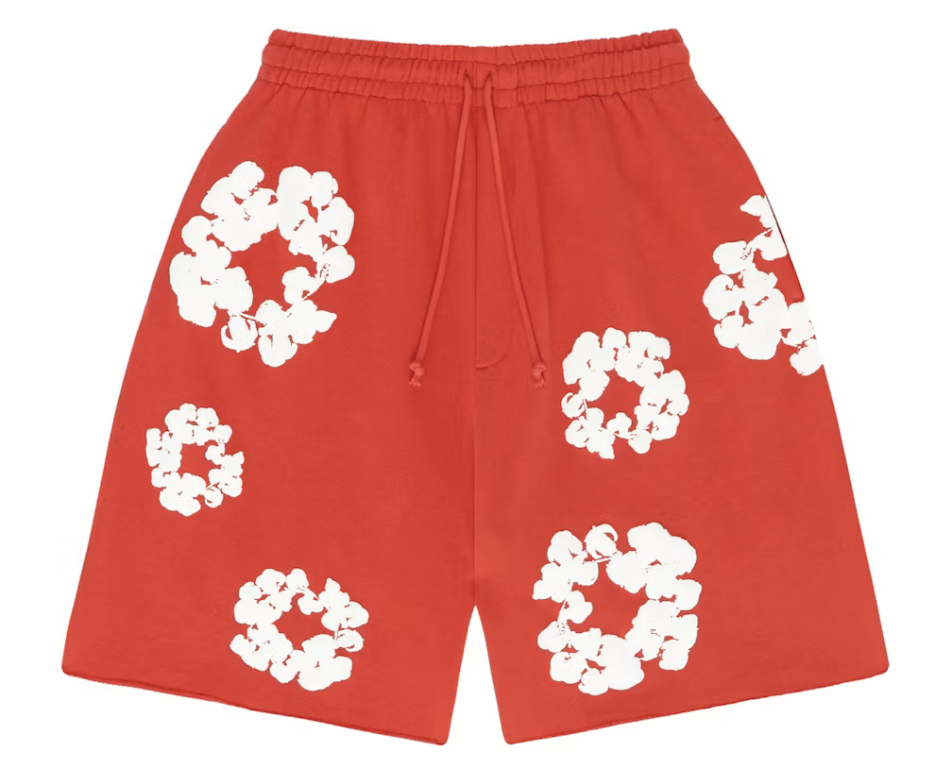 Denim Tears The Cotton Wreath Shorts "Red"
