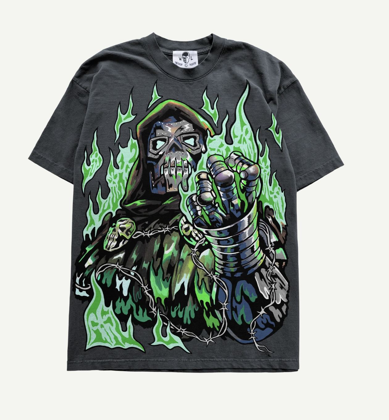 Warren Lotas Metal Face Tee "Wash Grey"