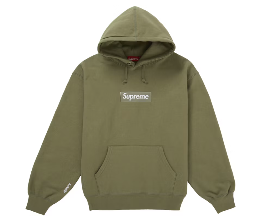 Supreme Box Logo Hooded Sweatshirt (Light Olive) (FW25)