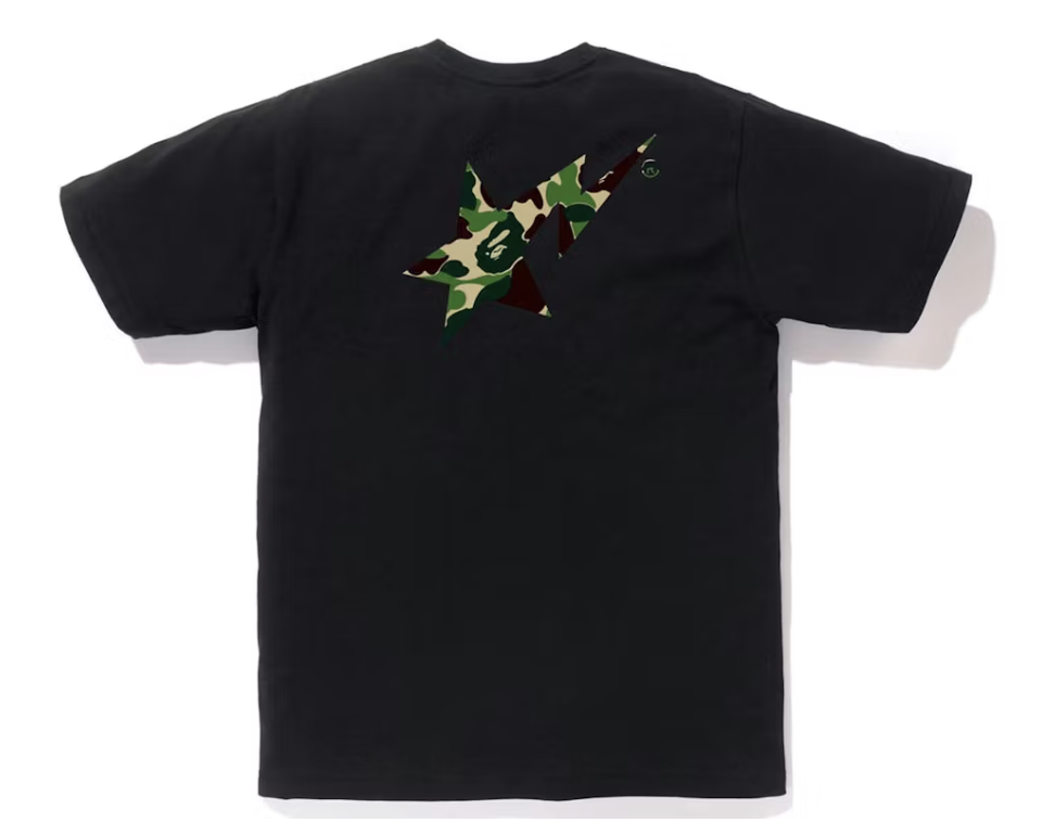 A Bathing Ape BAPE ABC Camo Bape Sta Logo Tee "Black Green" (SS23)