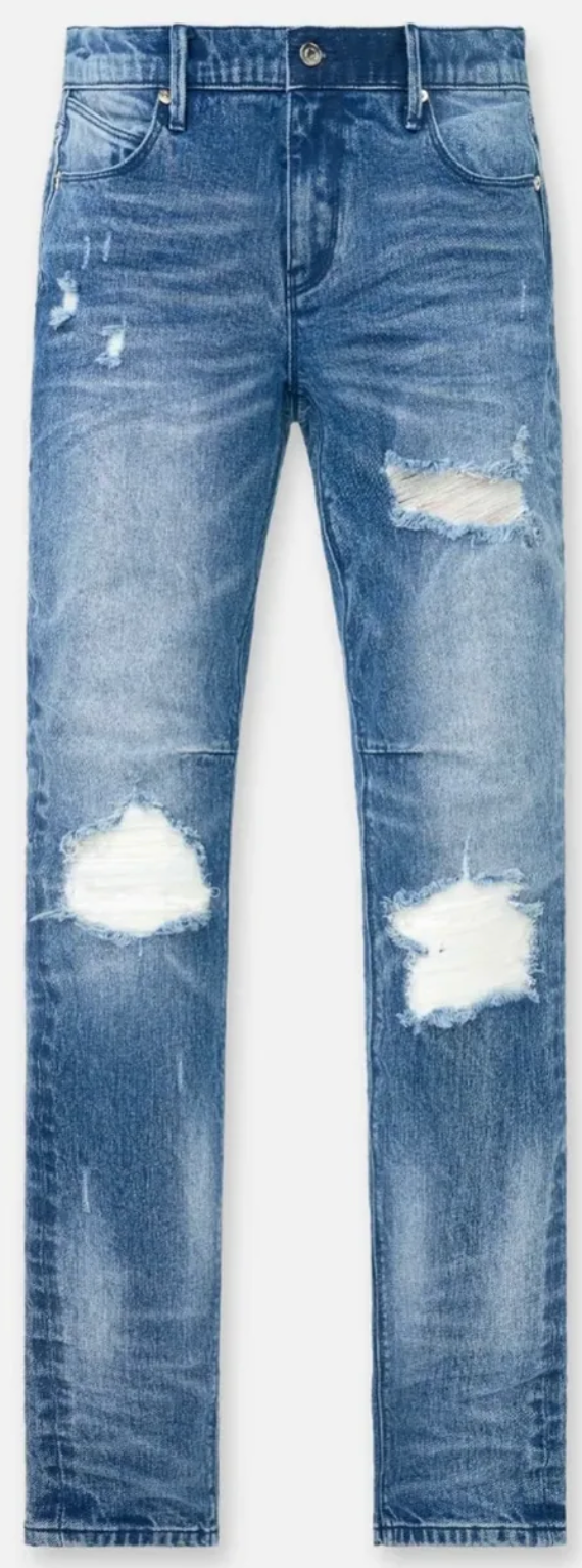 RtA Clayton Skinny Jean Distressed Medium Wash (Blue)
