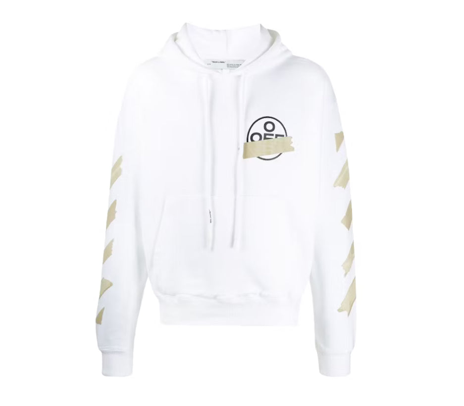 OFF-WHITE Tape Diag Arrows Hoodie White/Beige