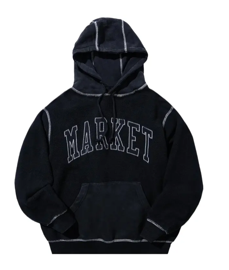 Market Reverse Arc Hoodie Washed Black