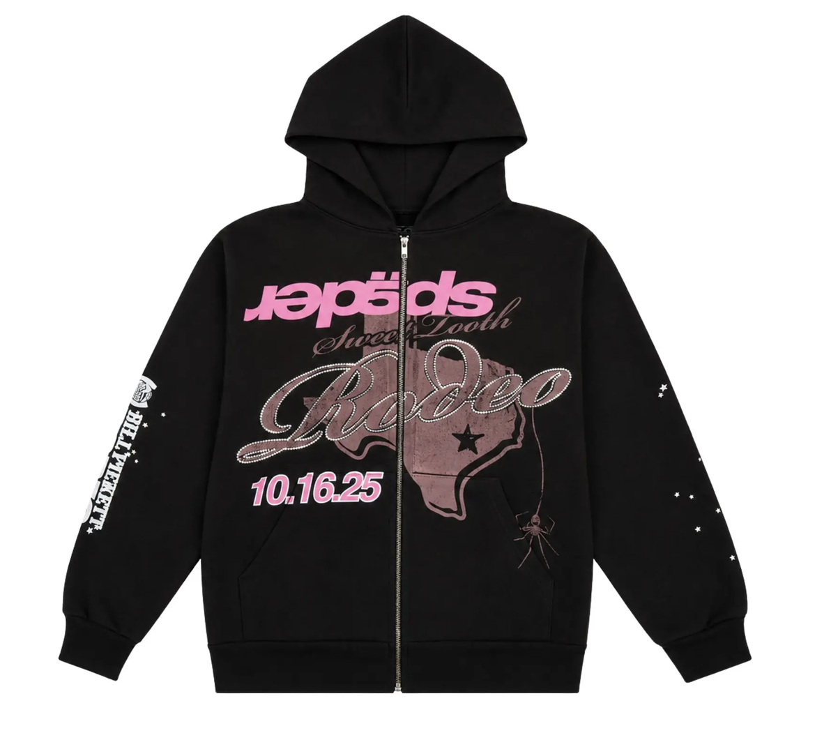 Sp5der Rodeo Texas Zip Hoodie "Black"