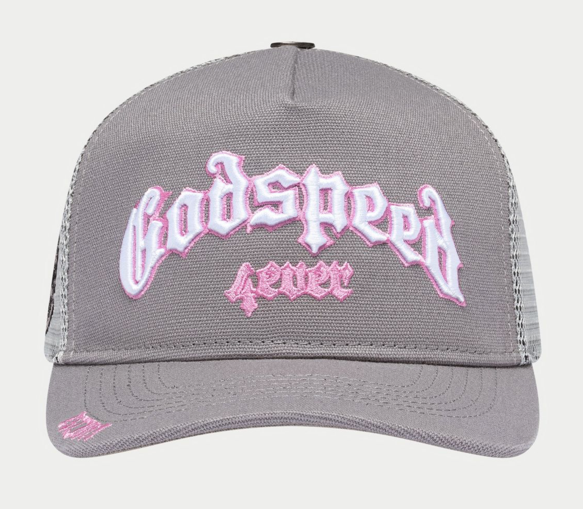 Godspeed Forever Trucker Hat (Grey/Pink)