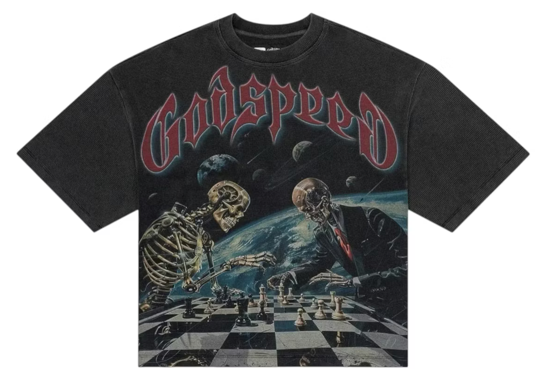 Godspeed Checkmate Thermal Tee Shirt (Grey Wash)