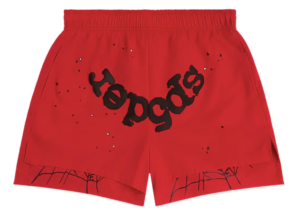 Sp5der OG Web Double Layer Short Red