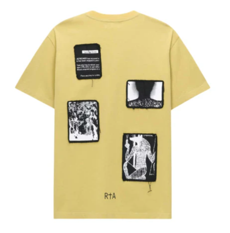 RTA Colin Digital Patch Oversized Tee "Sage Yellow"