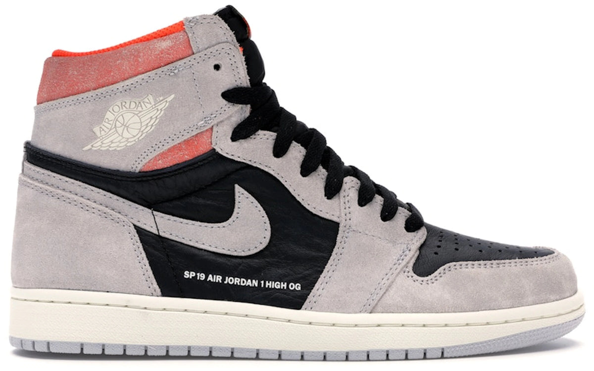 Jordan 1 Retro High Neutral Grey Hyper Crimson