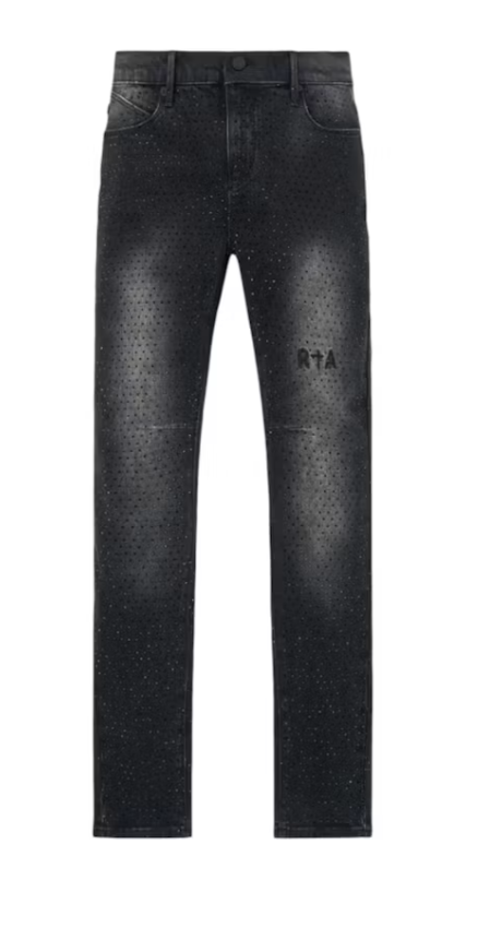 RtA Bryan Skinny Jeans Inkstone Crystal "Black"