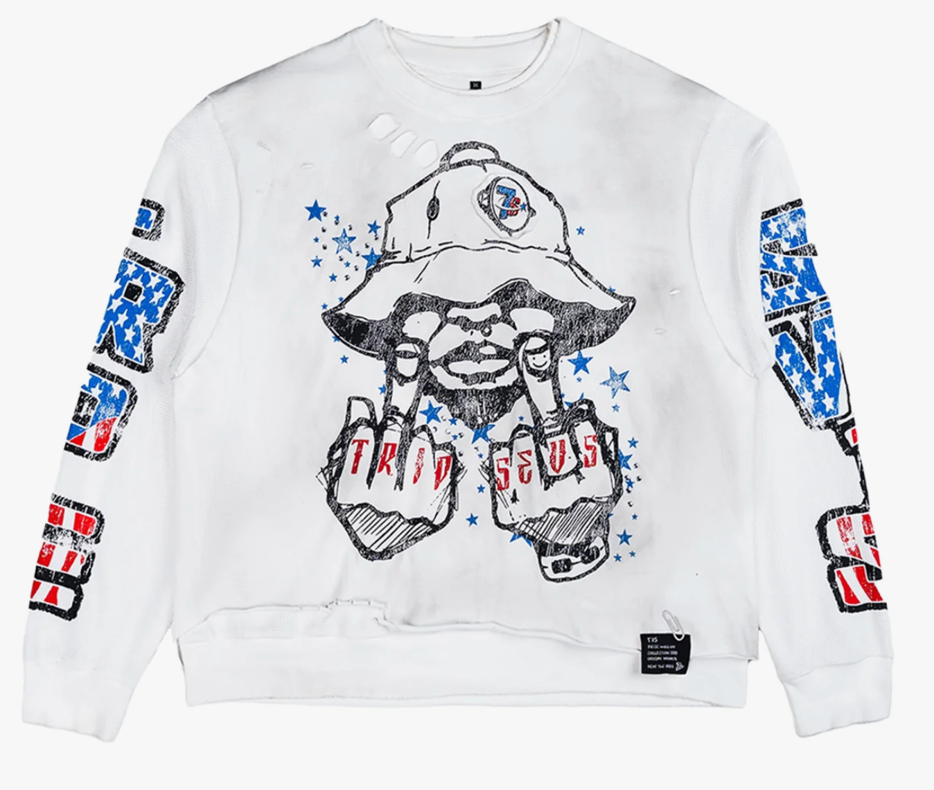 Triple Sevens "Trade War" Long Sleeve Tee Shirt (White)