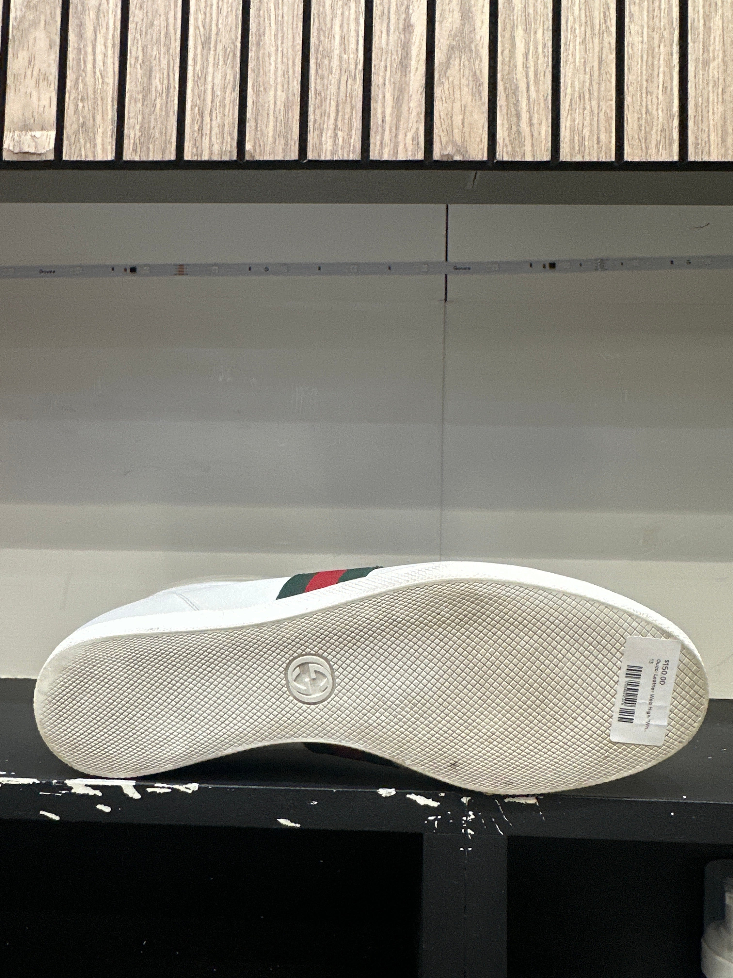 Gucci Leather Web High "White" (Pre-Owned)