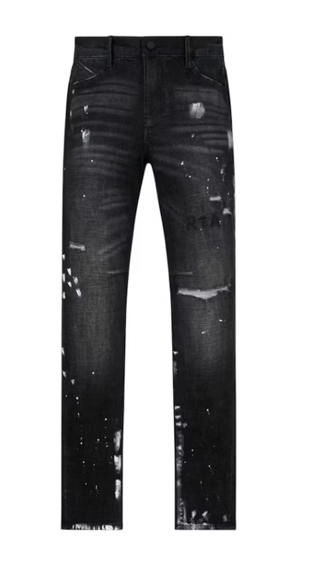 RtA Clayton Distressed Charcoal Paint Jean "Black"