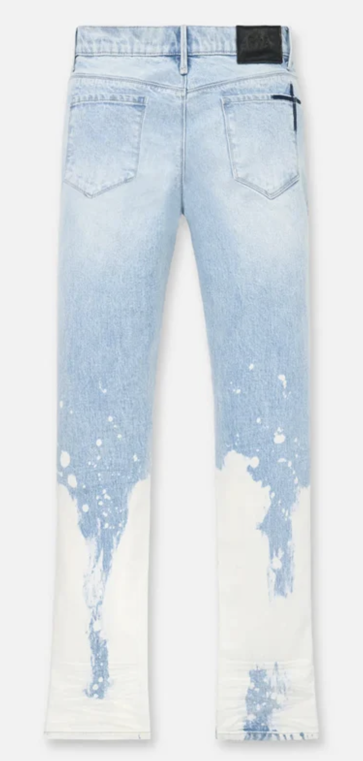 RTA Denis Light Wash Splatter Jeans (Light Blue)