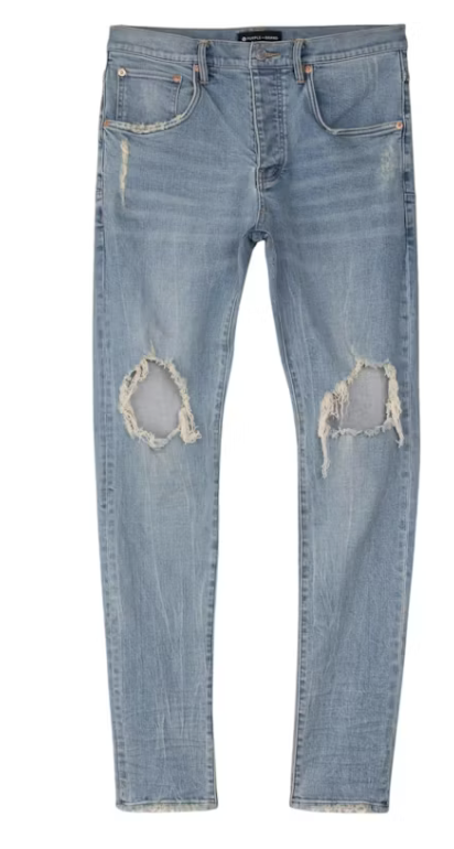 Purple Brand Drop Fit Midrise Tapered Leg Lt Indigo Jeans