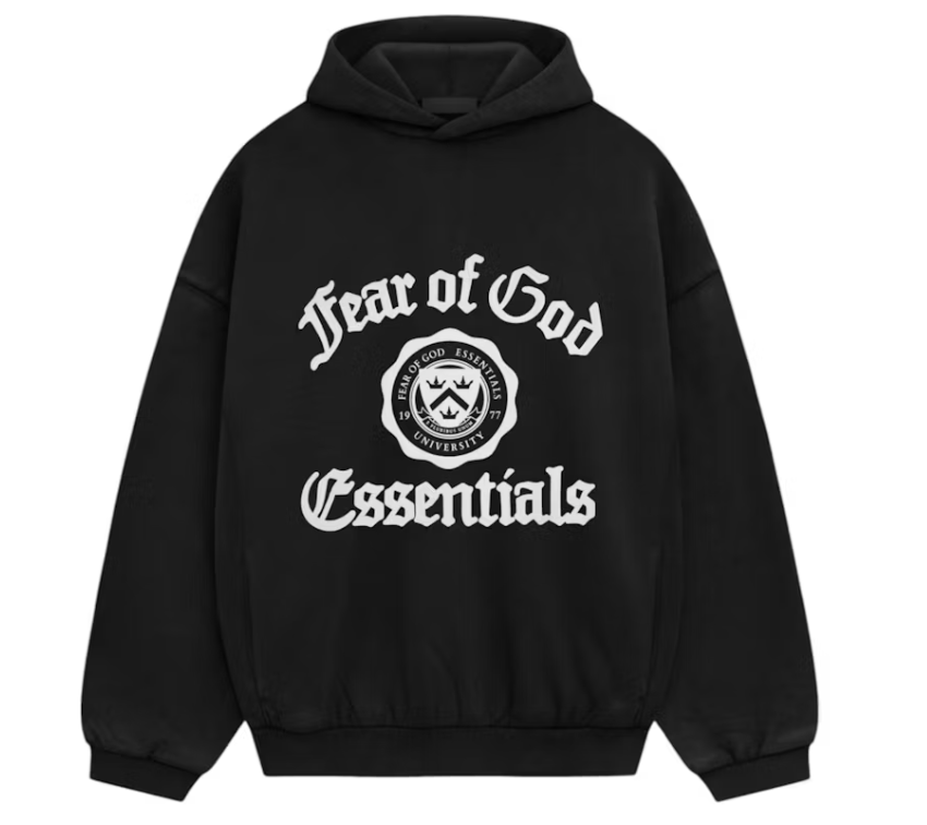 Fear of God Essentials Heavy Fleece Vintage Shrunken Hoodie (Black)