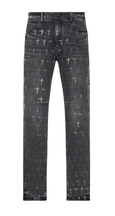 RTA Bryant Noir Coated Denim Jeans "Grey"