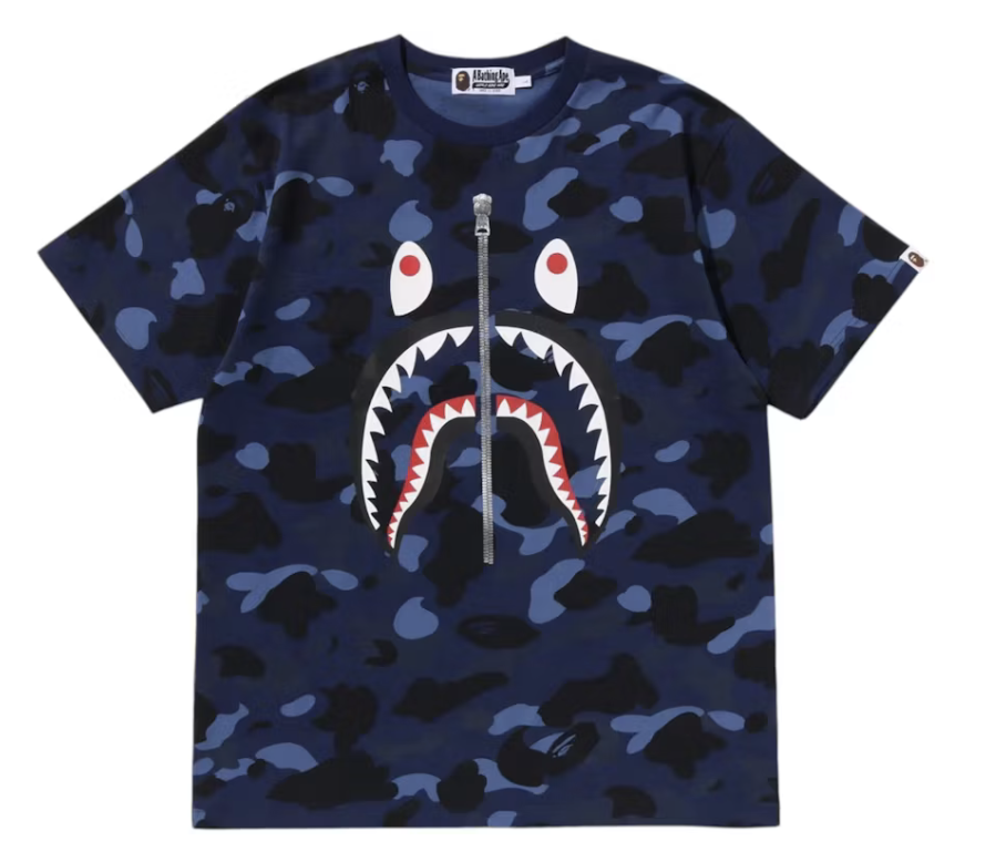 A Bathing Ape BAPE Color Camo Shark Tee "Navy" FW25