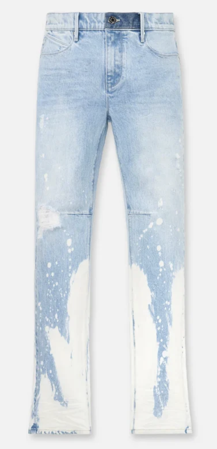 RTA Denis Light Wash Splatter Jeans (Light Blue)
