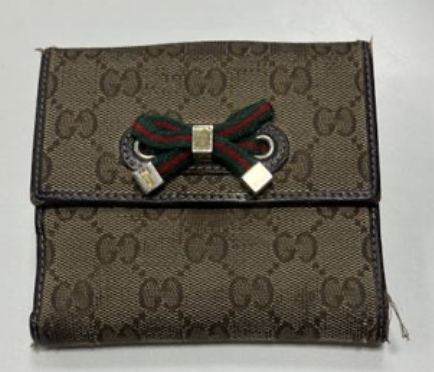 Gucci Canvas Ribbon Wallet (Brown)