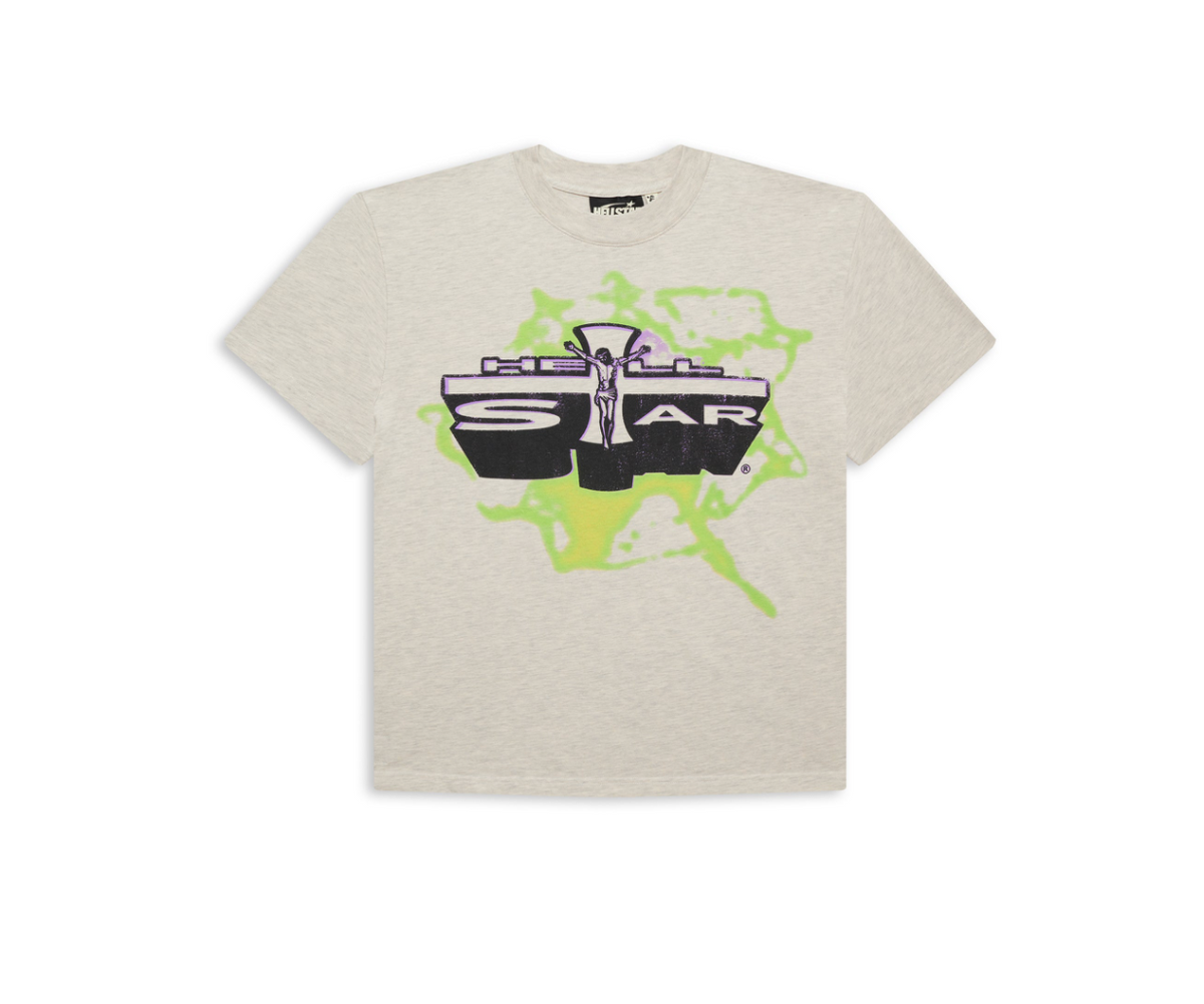 Hellstar Jesus T-Shirt (Grey/Lime)
