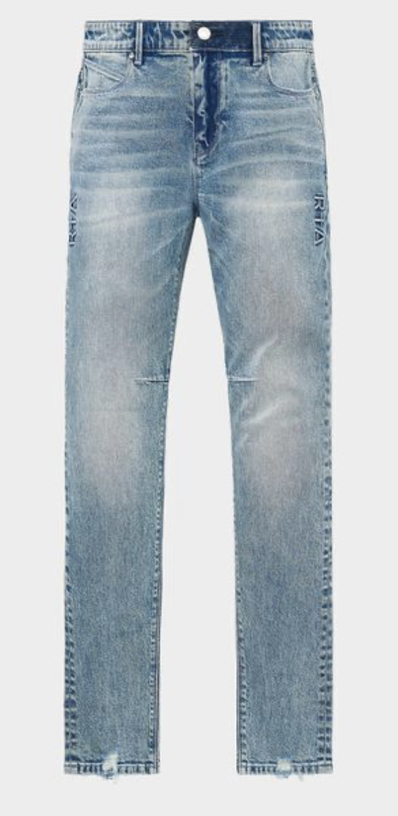 RTA Clayton Skinny Cross Pintuck Jeans (Light Wash Blue)