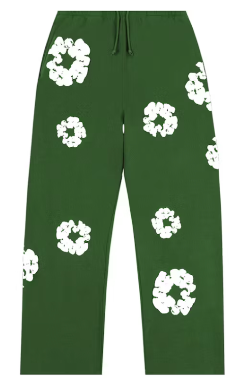 Denim Tears The Cotton Wreath Baggy Sweatpants (Green)