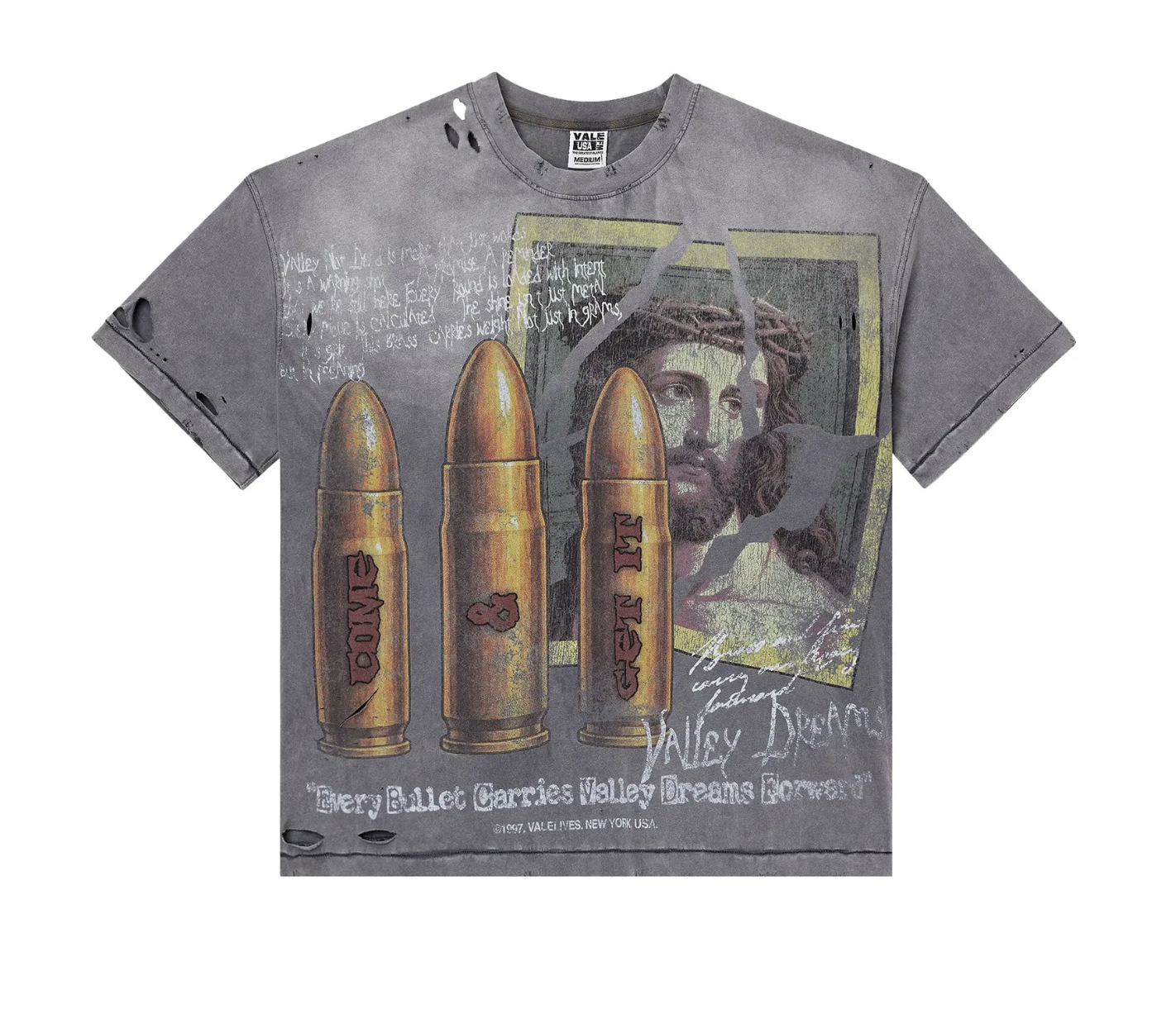 Vale Faith Thrashed Tee "Washed Grey"