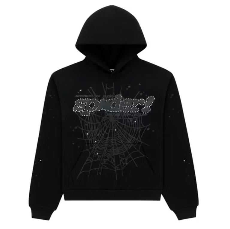 Sp5der Rhinestone Punk V2 Hoodie "Black"