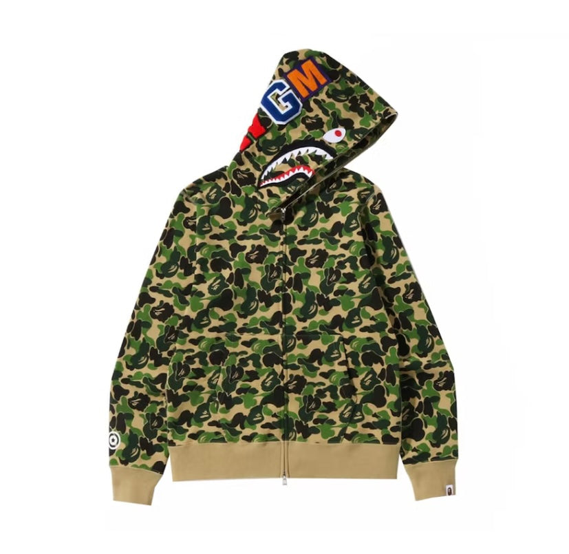 BAPE By Bathing Ape ABC Camo Shark Full Zip Hoodie “Green”