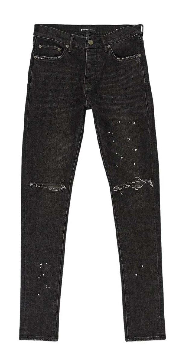 Purple Brand Over Spray Pants Black