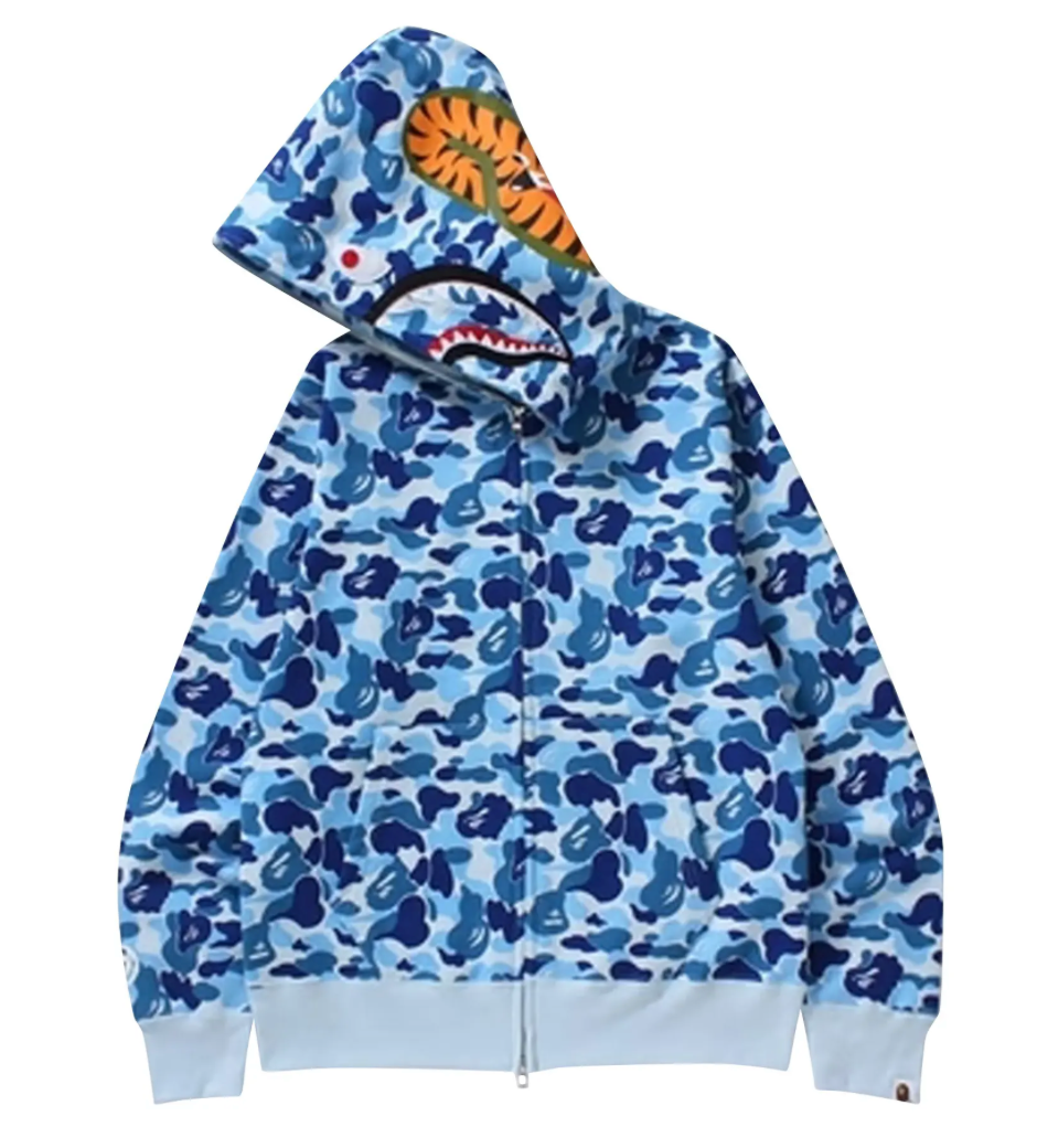 BAPE By A Bathing Ape ABC Camo Shark Full-Zip Hoodie (Blue)