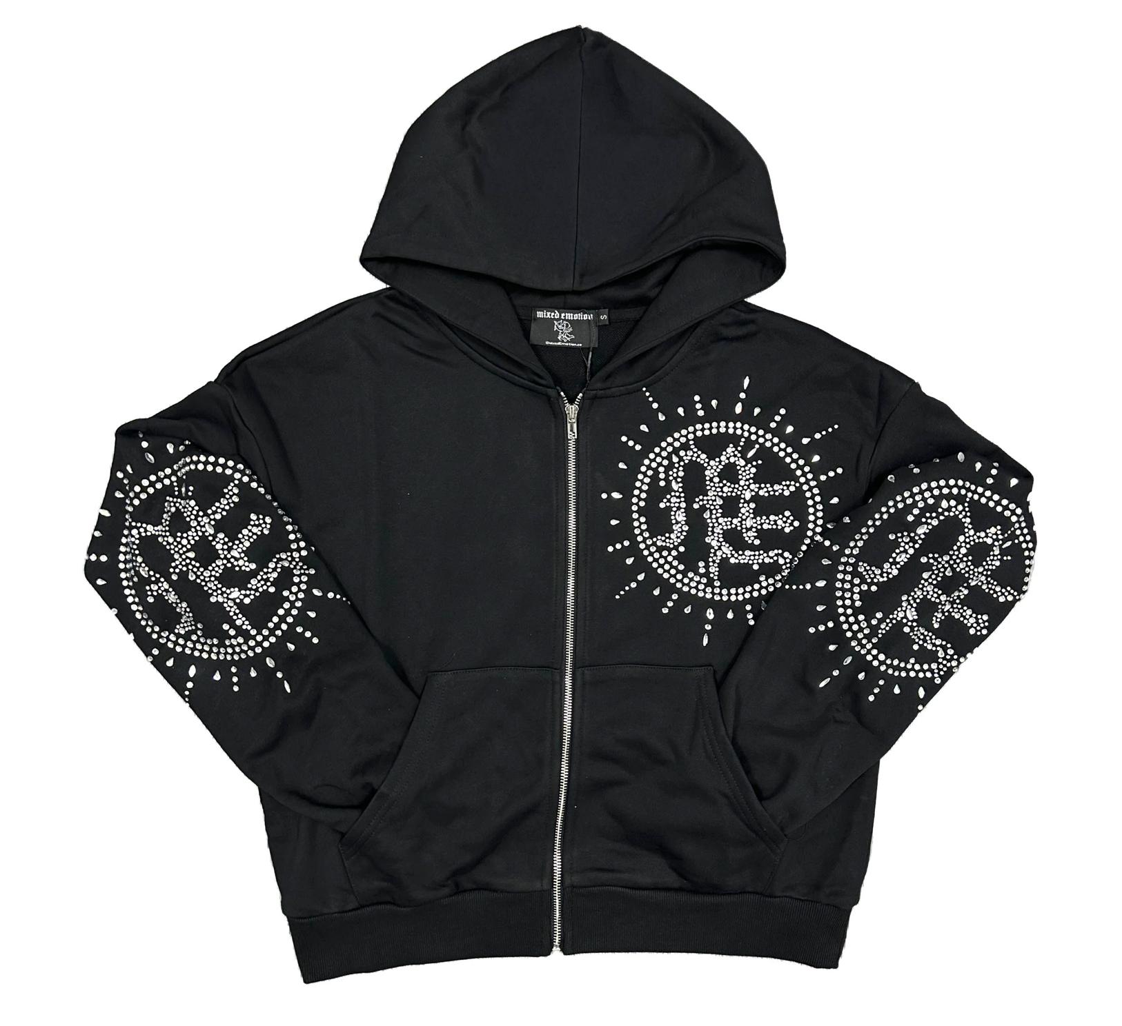Mixed Emotions "Eclipse" Rhinestone Hoodie (Black)