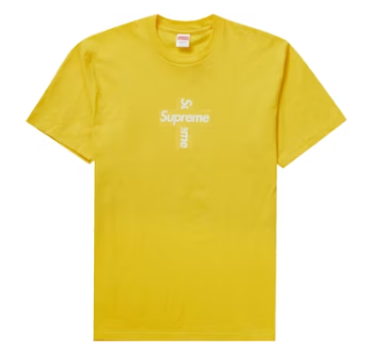 Supreme Cross Box Logo Tee "Yellow"
