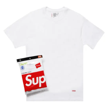 Supreme x Hanes Tagless Tees 3 Pack (White)