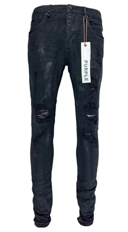 Purple Brand Black Oil Spill Jeans Black