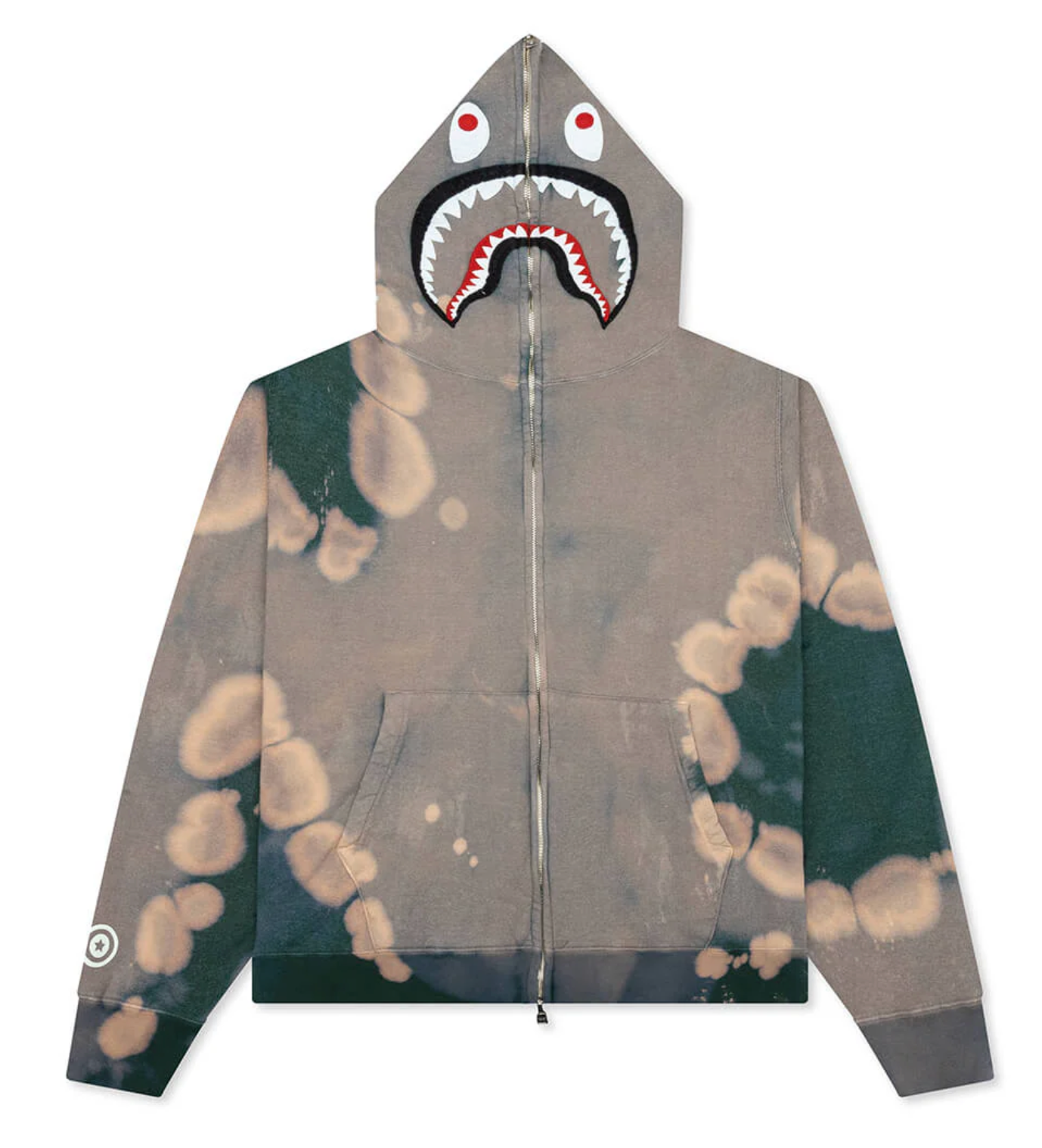 BAPE By A Bathing Ape Hand Dye Shark Full Zip Hoodie (Green)