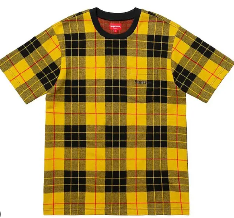 Supreme Jacquard Tartan Plaid Pocket tee