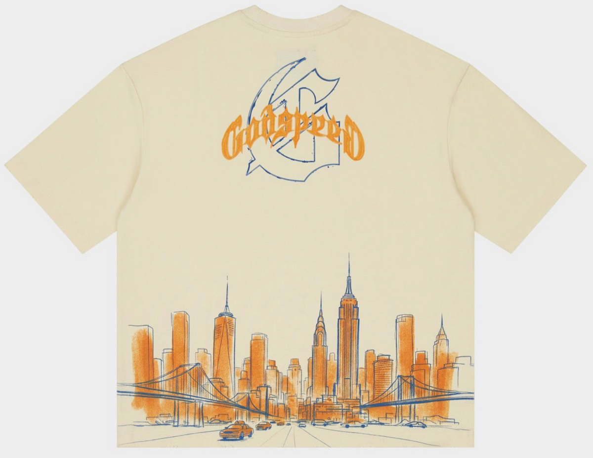 Godspeed New York Skyline Tee Shirt (Bone)