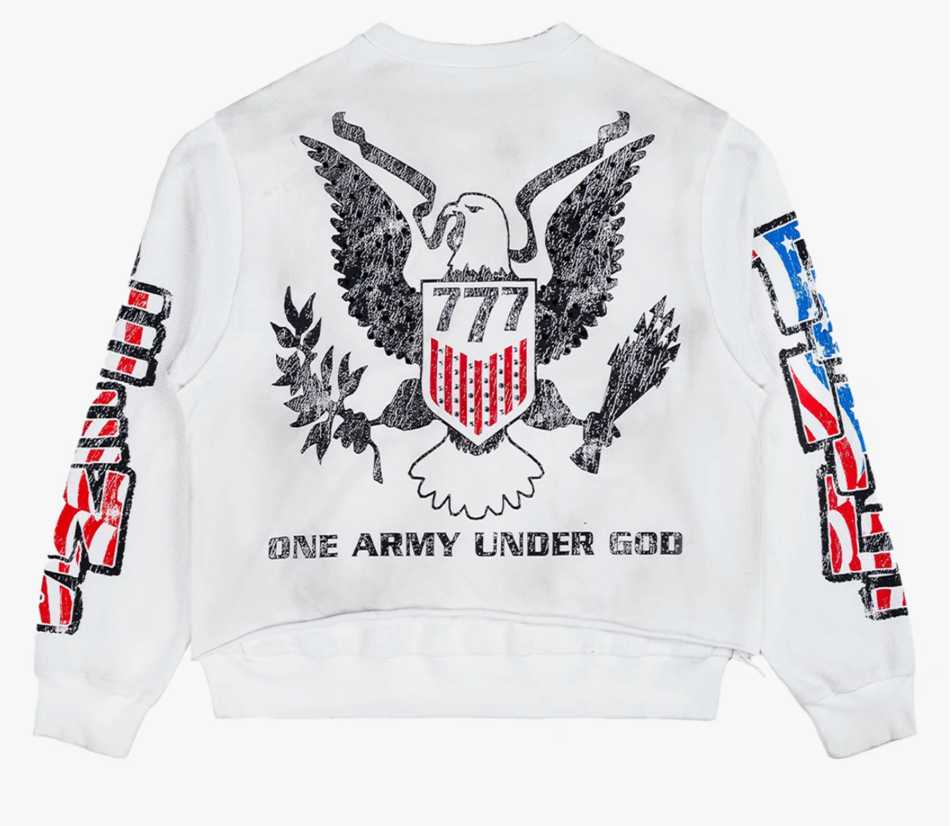 Triple Sevens "Trade War" Long Sleeve Tee Shirt (White)