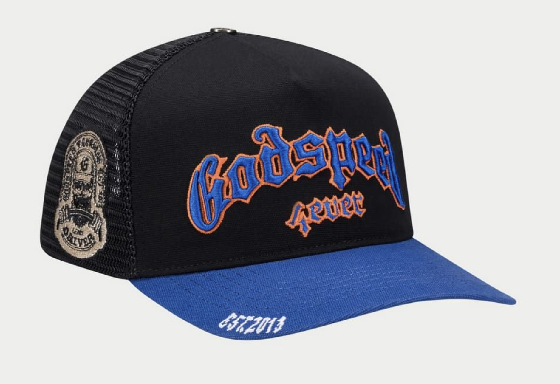 Godspeed "GS Forever" Trucker Hat (Black/Blue/Orange)
