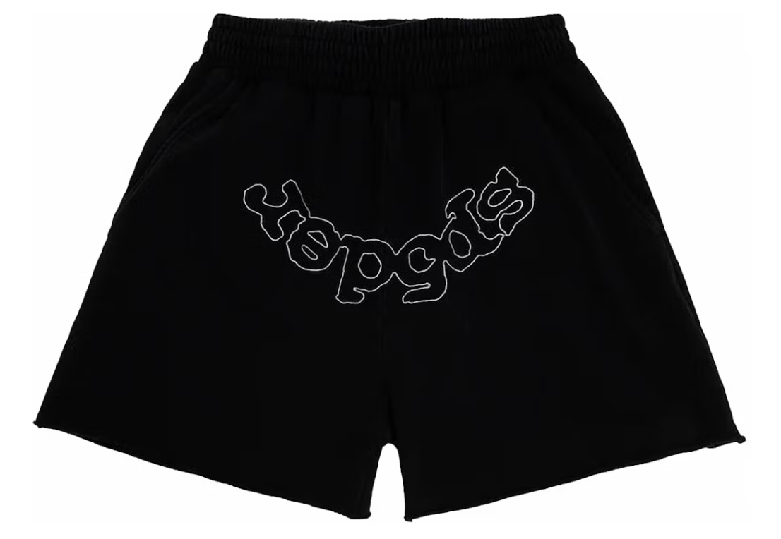 Sp5der OG Logo Embroidered Sweatshort (Black)