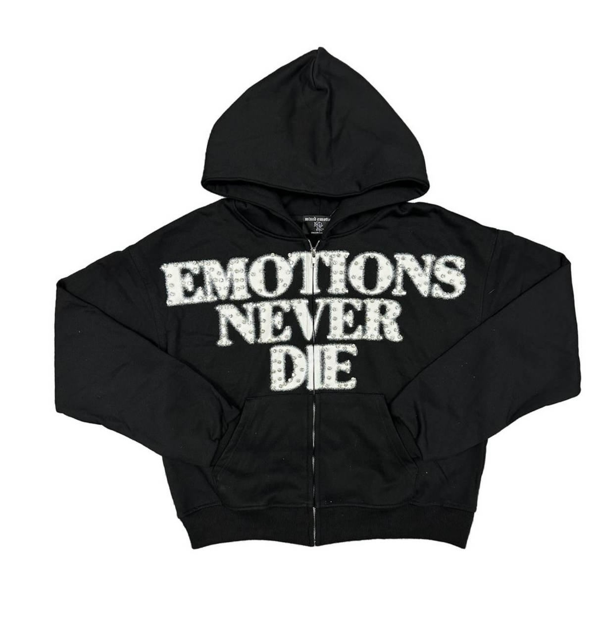 Mixed Emotions 'END Rhinestone Hoodie (Black)