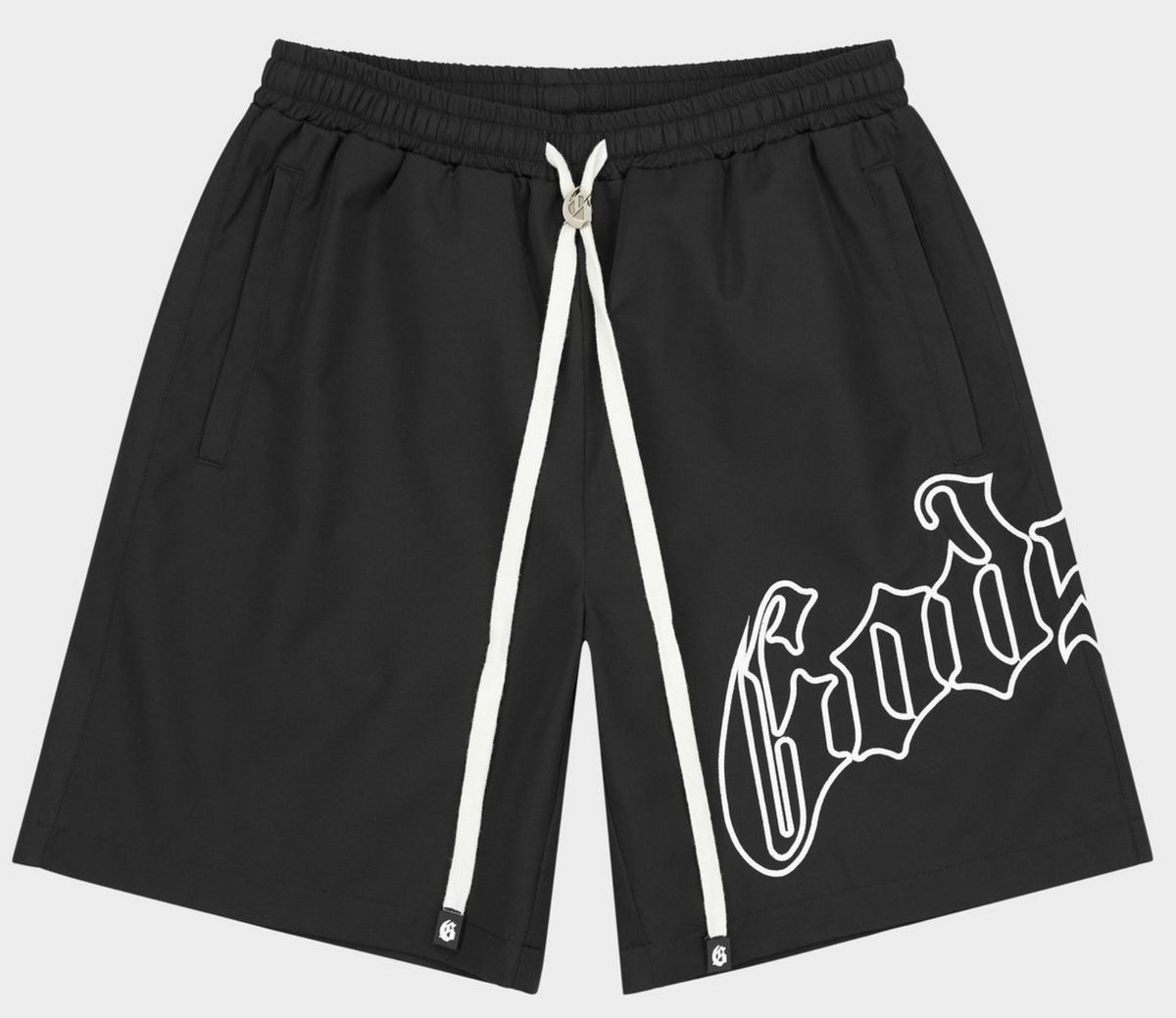 Godspeed OG Logo Nylon Shorts (Black/White)