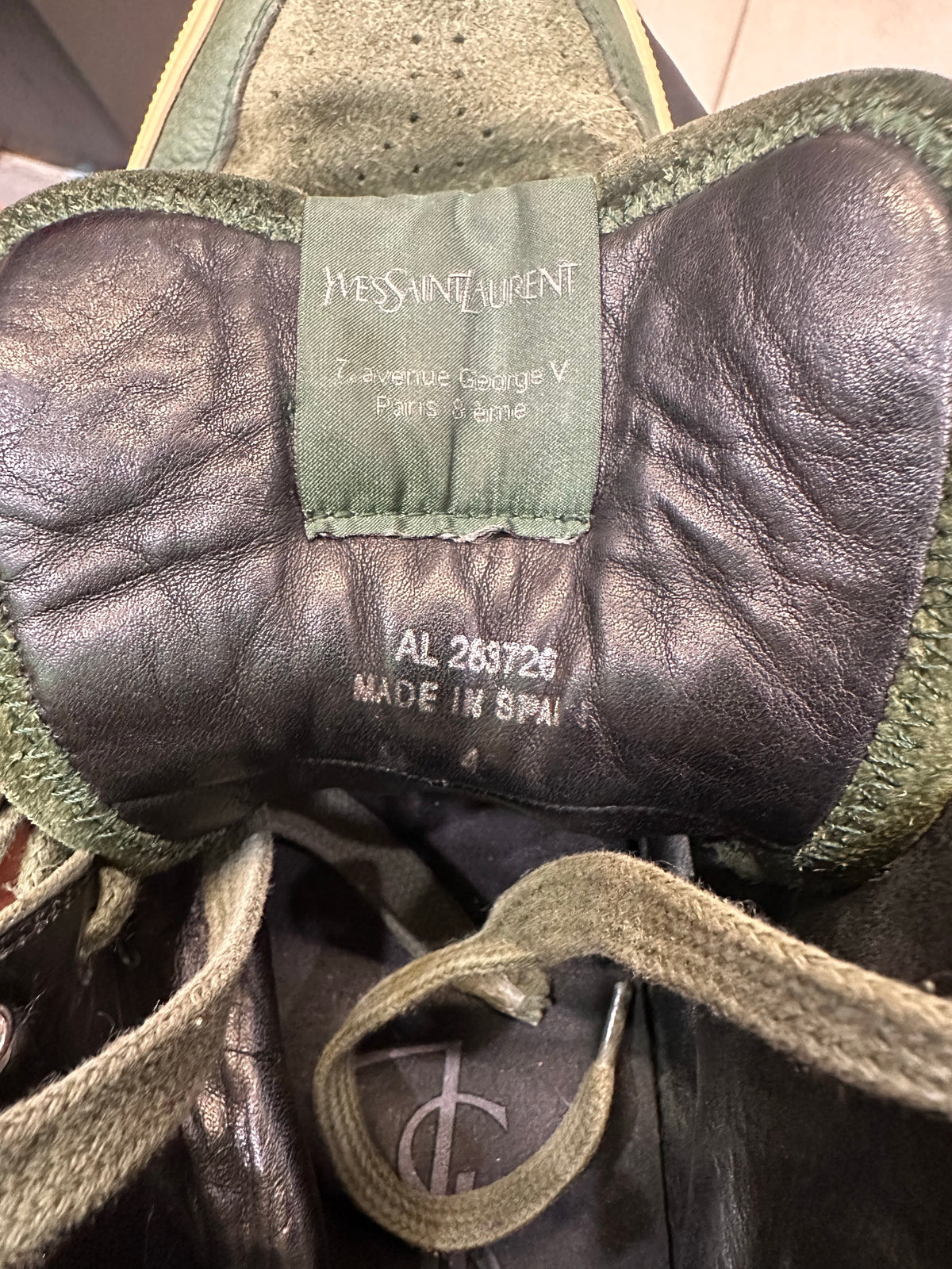 Archival Yves Saint Laurent (YSL) Avant Garde High-Top Sneaker “Green Leather”