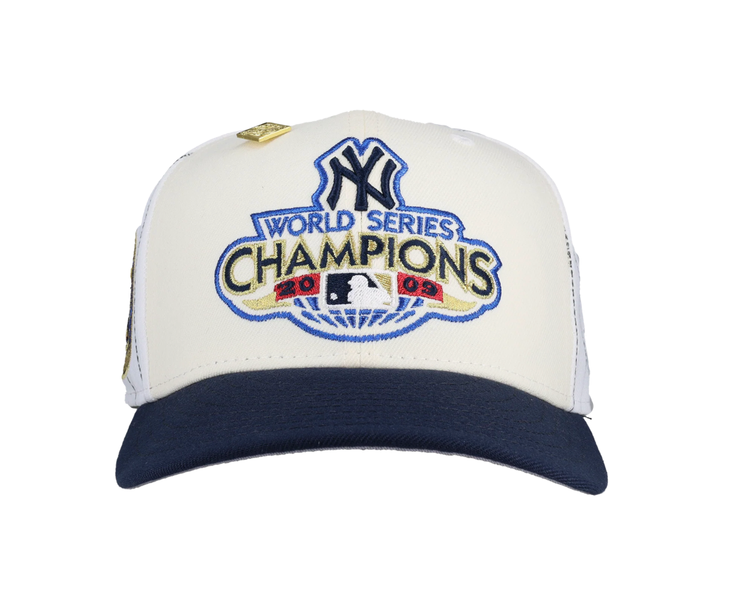 New York Yankees 2009 World Series Champs White Pinwheel Metallic 59Fifty Fitted Hat
