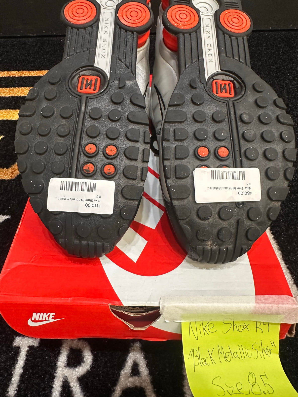Nike Shox R4 Black Metallic Silver