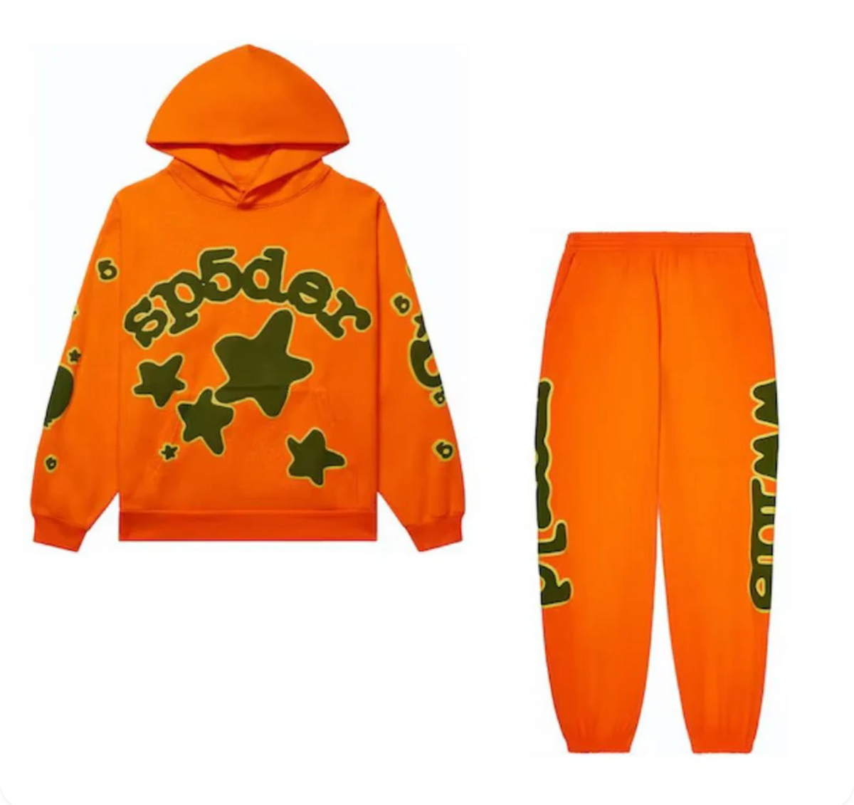 SP5DER Beluga Hoodie Orange Full Suit