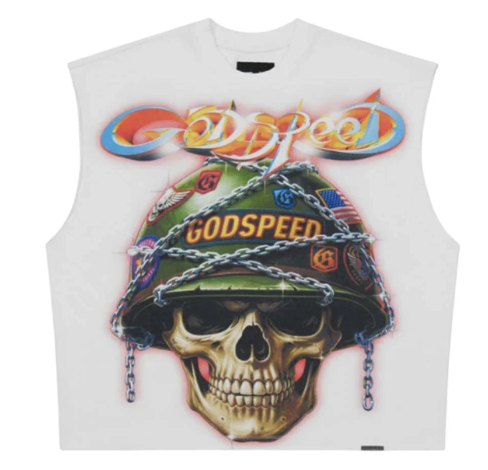 Godspeed Badges of Honor Sleeveless Tee White