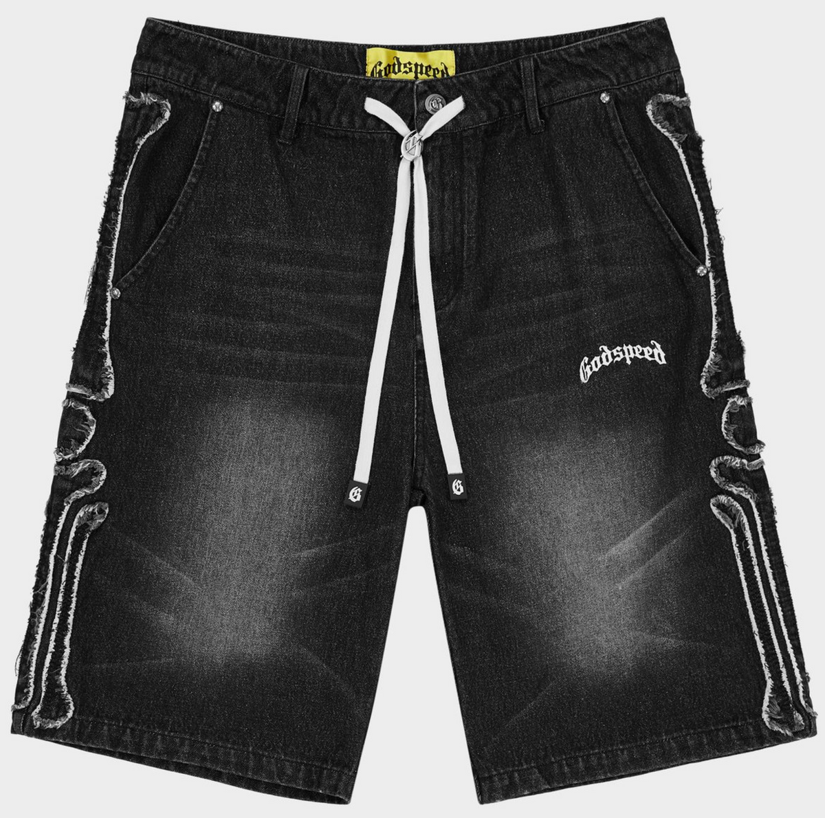 Godspeed Femur Frayed Denim Shorts (Black)